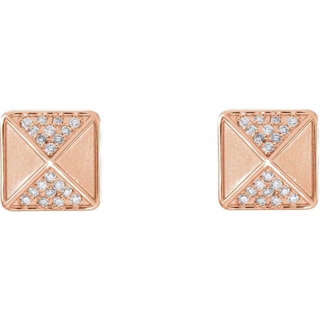14K Rose .10 CTW Diamond Accented Earrings 2