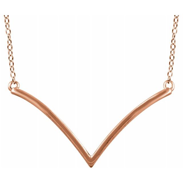14K Rose "V" 16-18" Necklace 1