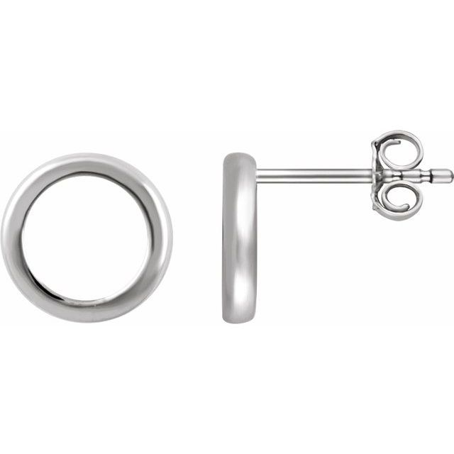 14K White Circle Earrings 1