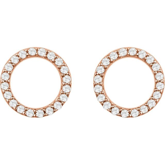 14K Rose 1/5 CTW Diamond Circle Earrings 2