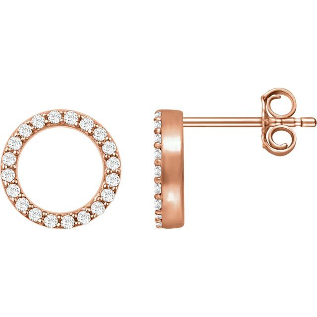 14K Rose 1/5 CTW Diamond Circle Earrings 1