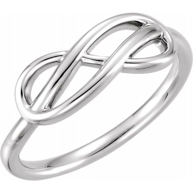 14K White Double Infinity-Inspired Ring 1