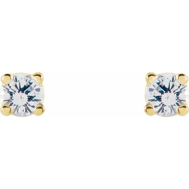14K Yellow 1 CTW Diamond Earrings 2