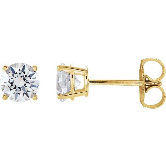 14K Yellow 1 CTW Diamond Earrings 1