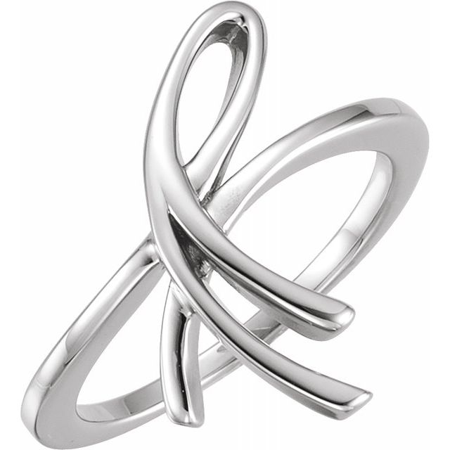 14K White 20.9 mm Freeform Ring 1