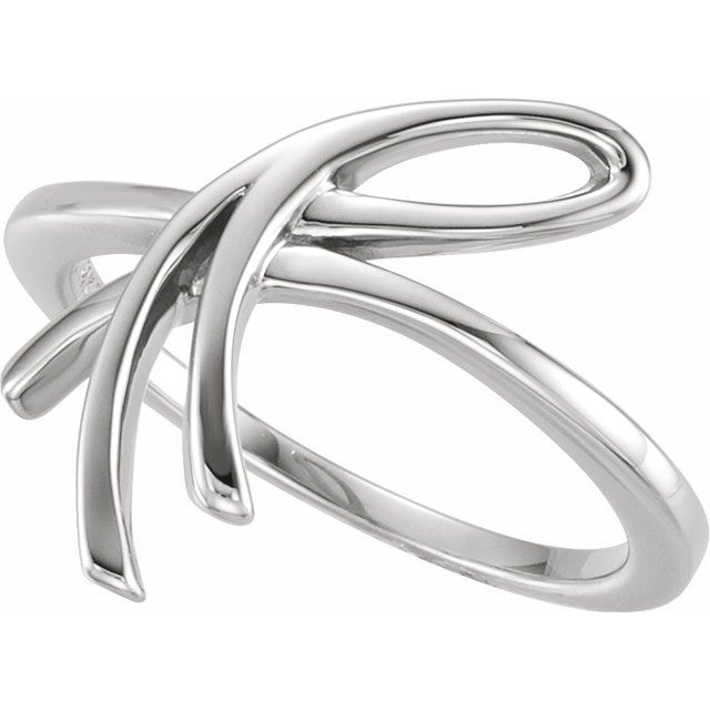 14K White 20.9 mm Freeform Ring 3