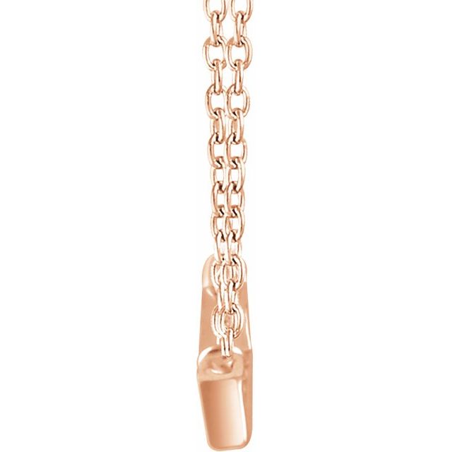 14K Rose 1/4 CTW Diamond Baguette Bar 16-18" Necklace 2