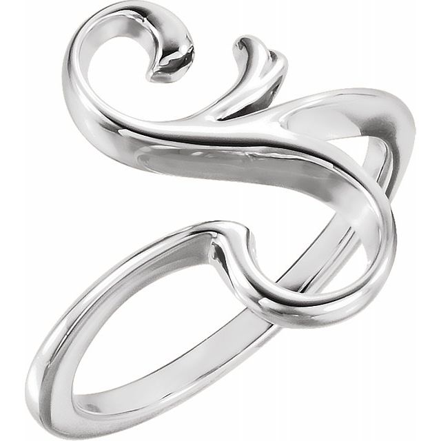 14K White Freeform Ring 1