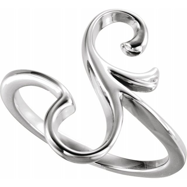 14K White Freeform Ring 3