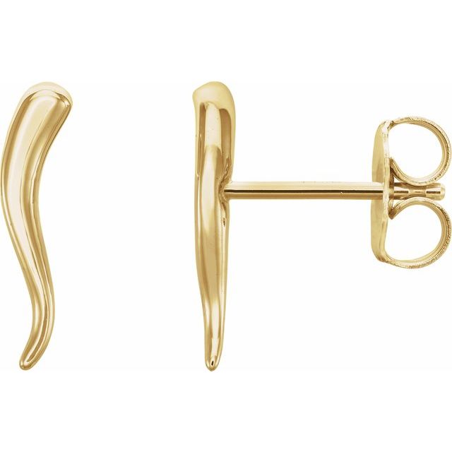 14K Yellow Horn Earrings 1