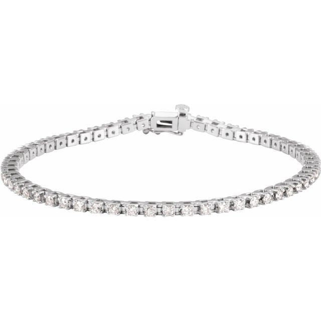 14K White 2 1/4 CTW Diamond Line 7 1/4" Bracelet 1