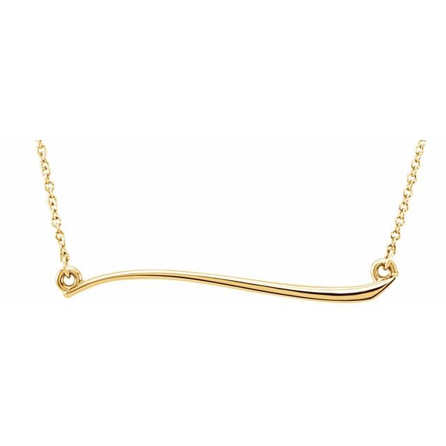 14K Yellow Freeform Bar 17.44" Necklace 1