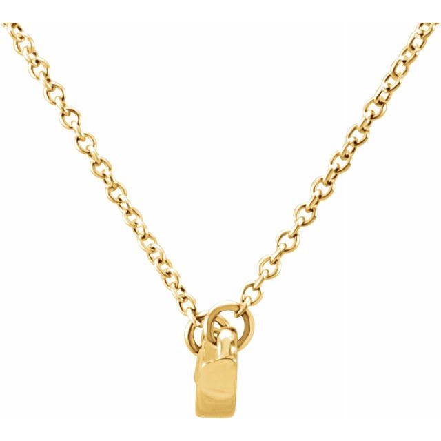 14K Yellow Freeform Bar 17.44" Necklace 2