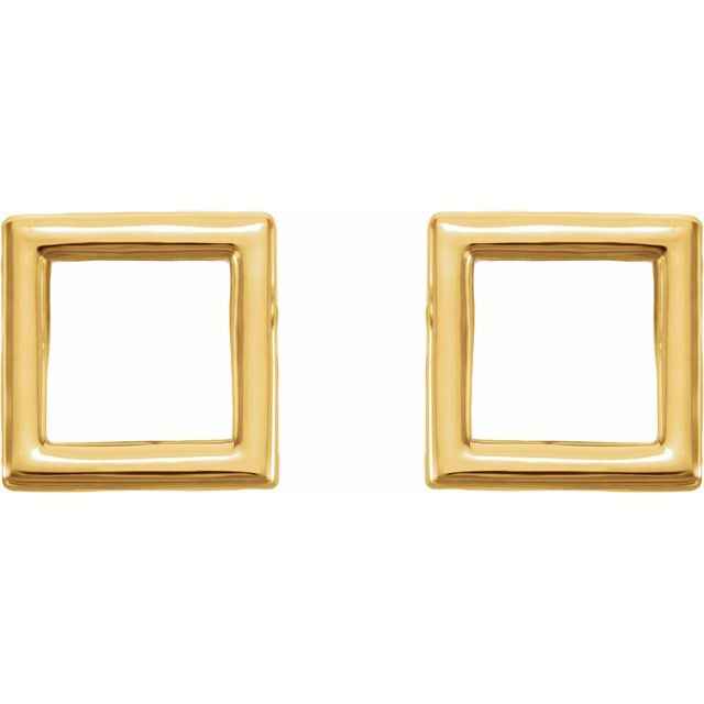 14K Yellow Square Earrings 2