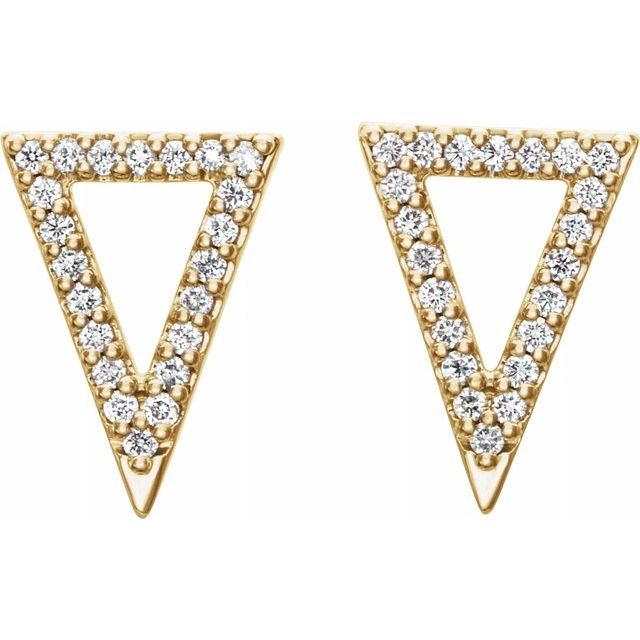 14K Yellow 1/5 CTW Diamond Triangle Earrings 2