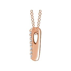 14K Rose .05 CTW Diamond Bar 16-18" Necklace 2