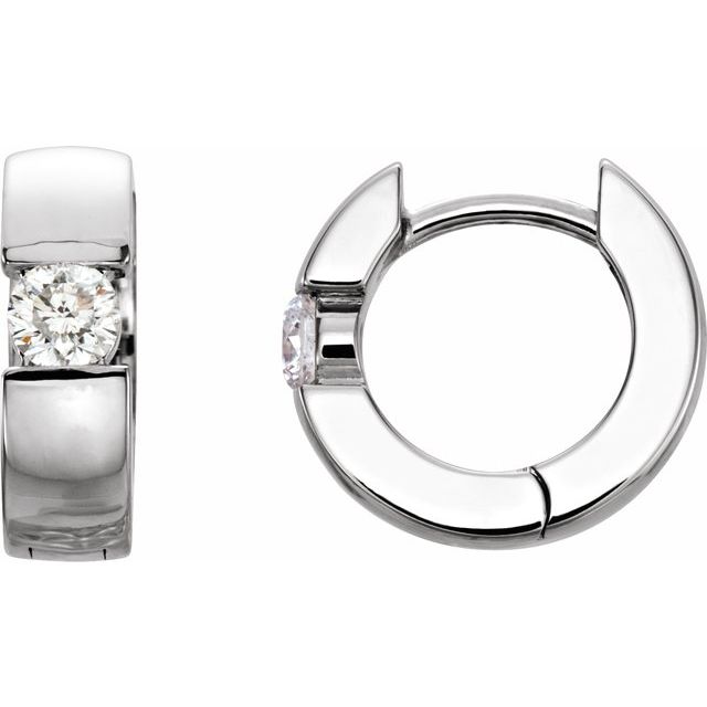 Platinum 1/4 CTW Diamond Hinged Earrings 1