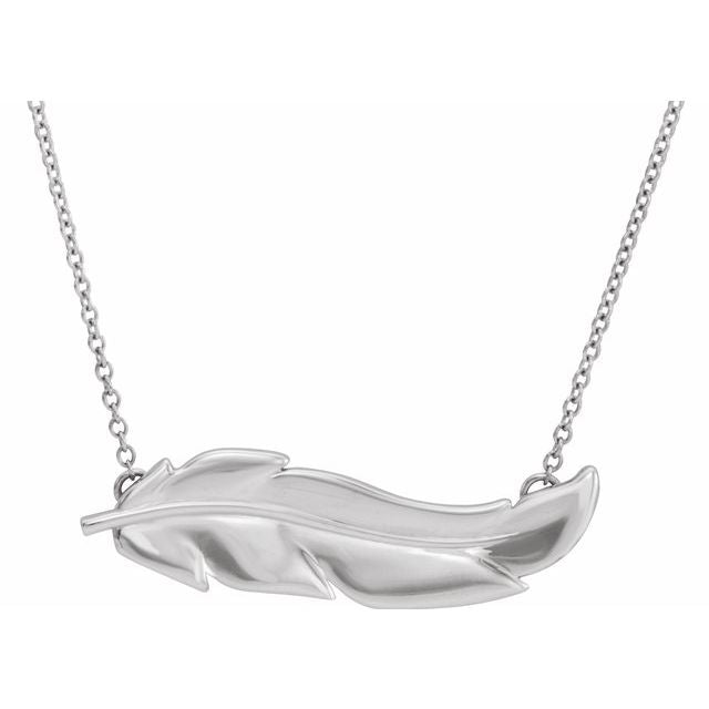 Sterling Silver Feather 16-18" Necklace 1