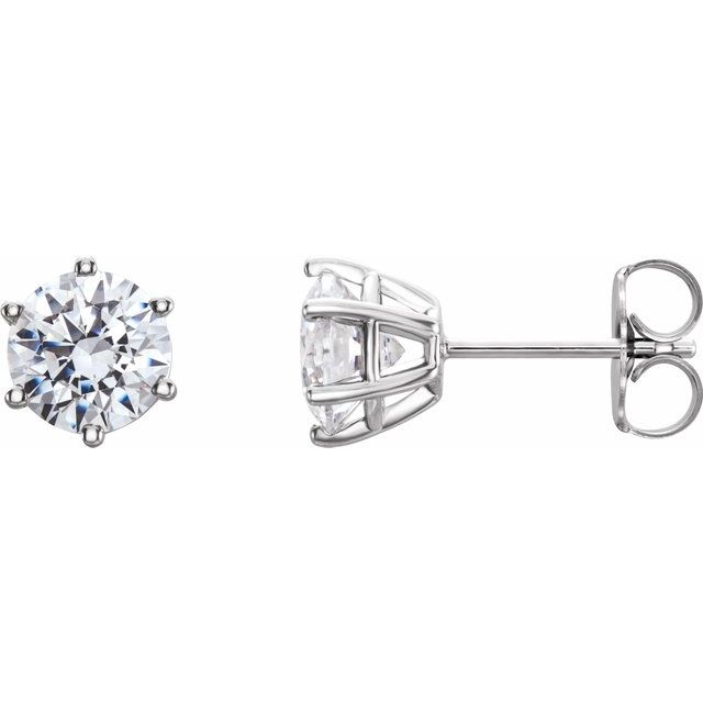 14K White 4 mm I2 1/2 CTW Diamond 6-Prong Wire Basket Earrings 1