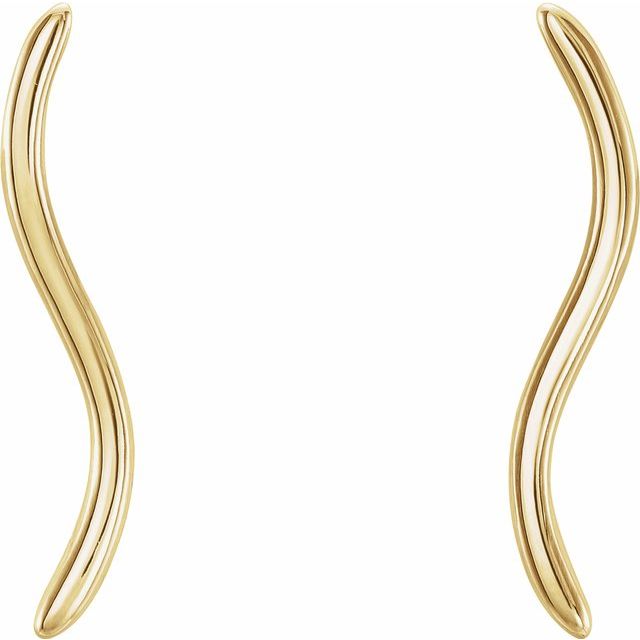 14K Yellow Wavy Ear Climbers 2