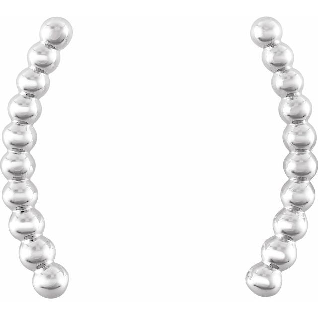 Sterling Silver Beaded Ear Climbers 2