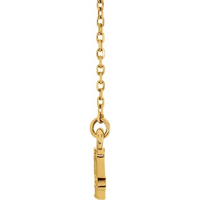 14K Yellow Beaded Bar 16-18" Necklace 2
