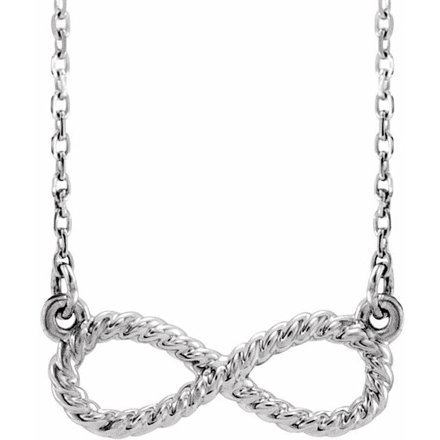 Sterling Silver Rope Infinity-Inspired 18" Necklace 1