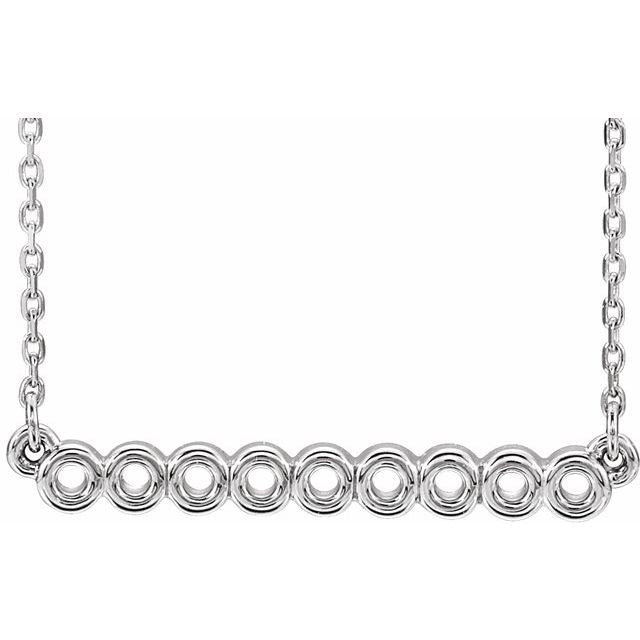 Sterling Silver Circle Bar 16"-18" Necklace 1