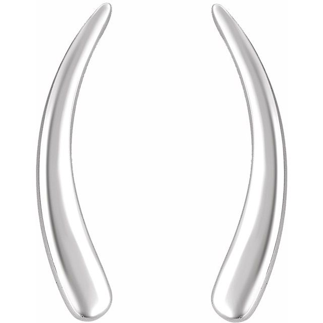 14K White Curved Ear Climbers 2