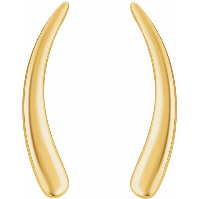 14K Yellow Curved Ear Climbers 2