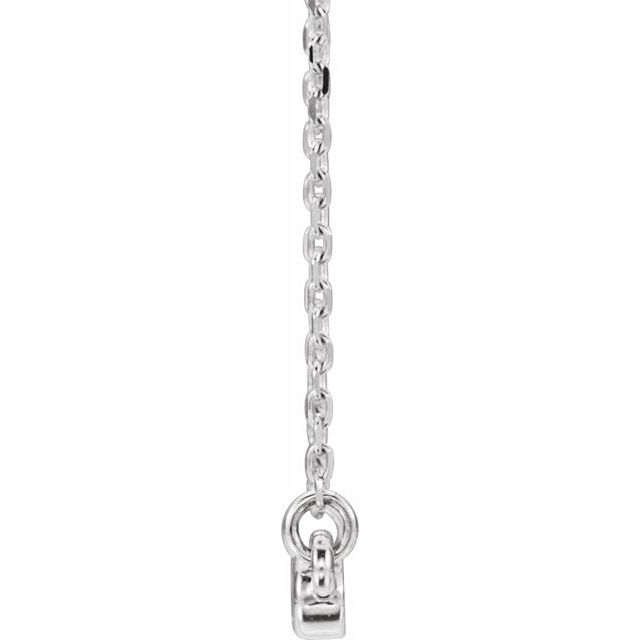 Sterling Silver Circle Bar 16"-18" Necklace 2