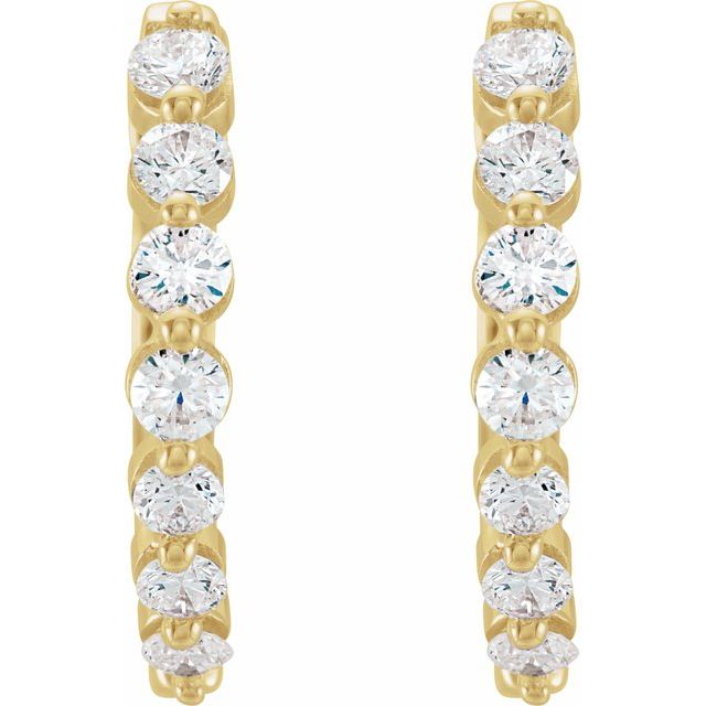 14K Yellow 1/2 CTW Diamond 15.25 mm Hoop Earrings 2