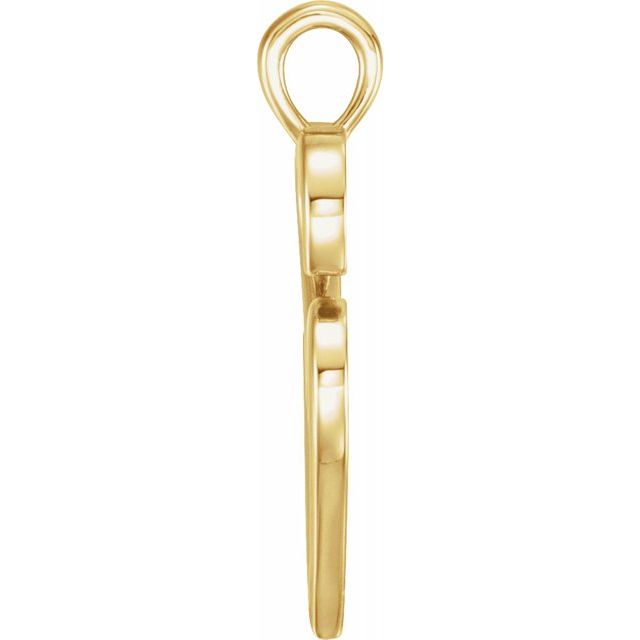 14K Yellow Double Heart Pendant 2
