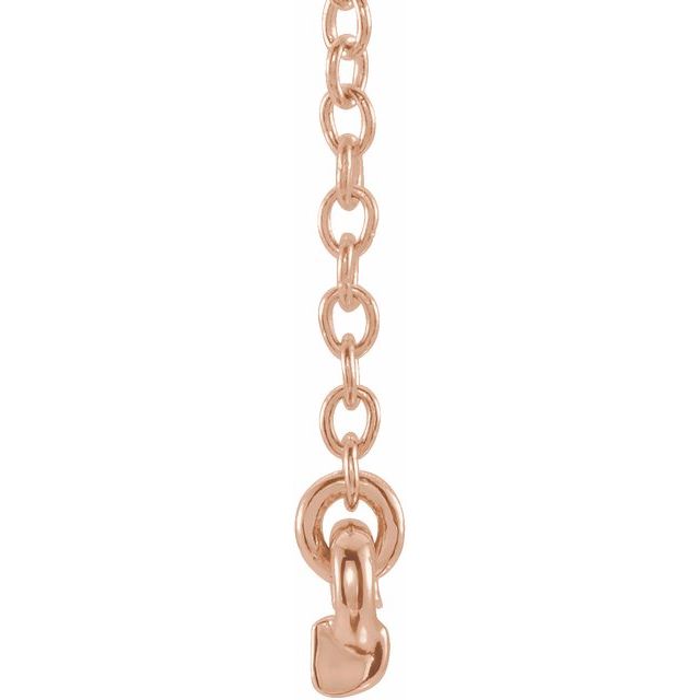 14K Rose .07 CTW Petite Diamond Bar 16-18" Necklace 2