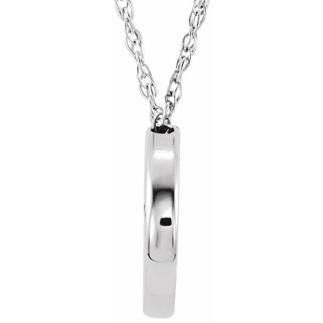 Sterling Silver 13 mm Circle 18" Necklace 2