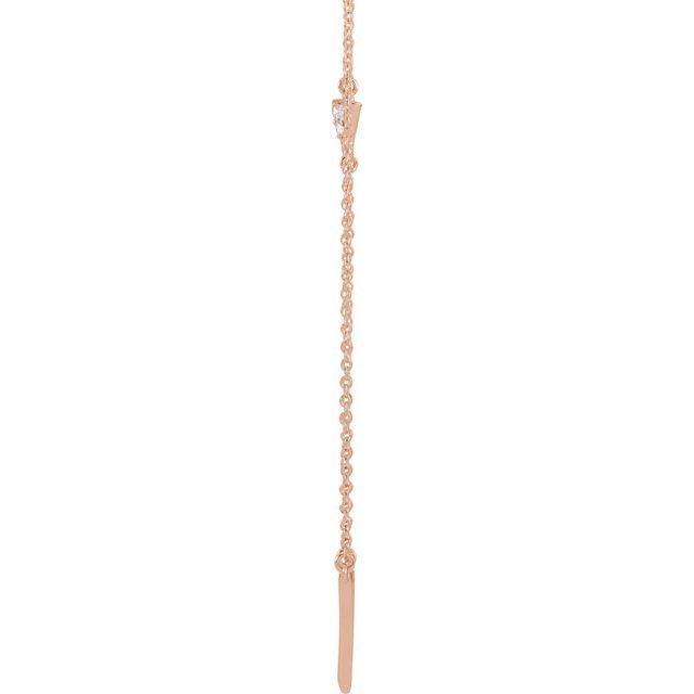 14K Rose .05 CTW Diamond Triangle 16-18" Necklace 2