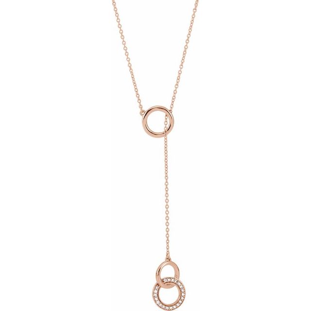 14K Rose 1/10 CTW Diamond Circle Y 16-18" Necklace 1