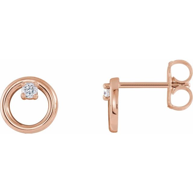 14K Rose .06 CTW Diamond Circle Earrings 1