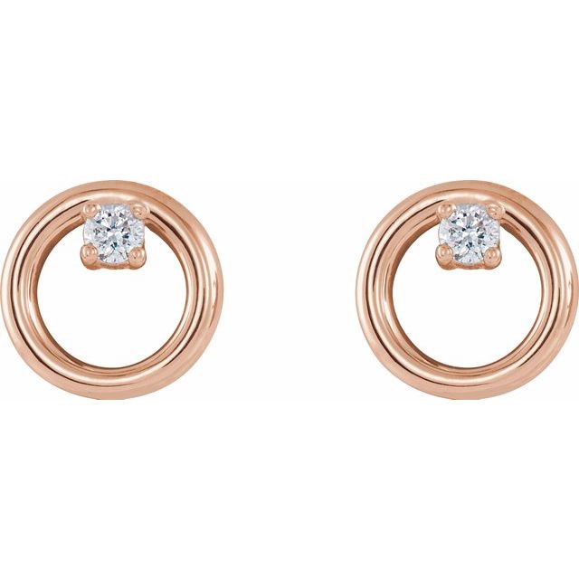 14K Rose .06 CTW Diamond Circle Earrings 2