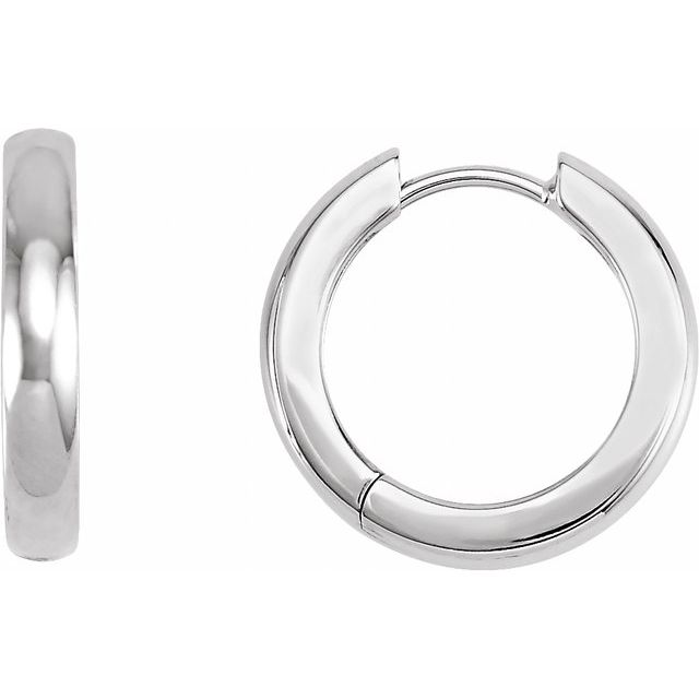 Platinum 17.5 mm Hinged Huggie Hoop Earrings