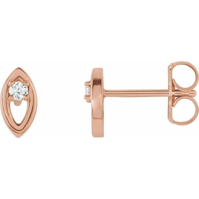 14K Rose .05 CTW Diamond Solitaire Earrings 1