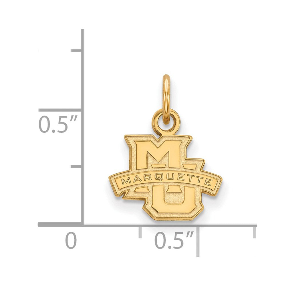 Sterling Silver Gold-plated LogoArt Marquette University Extra Small Pendant