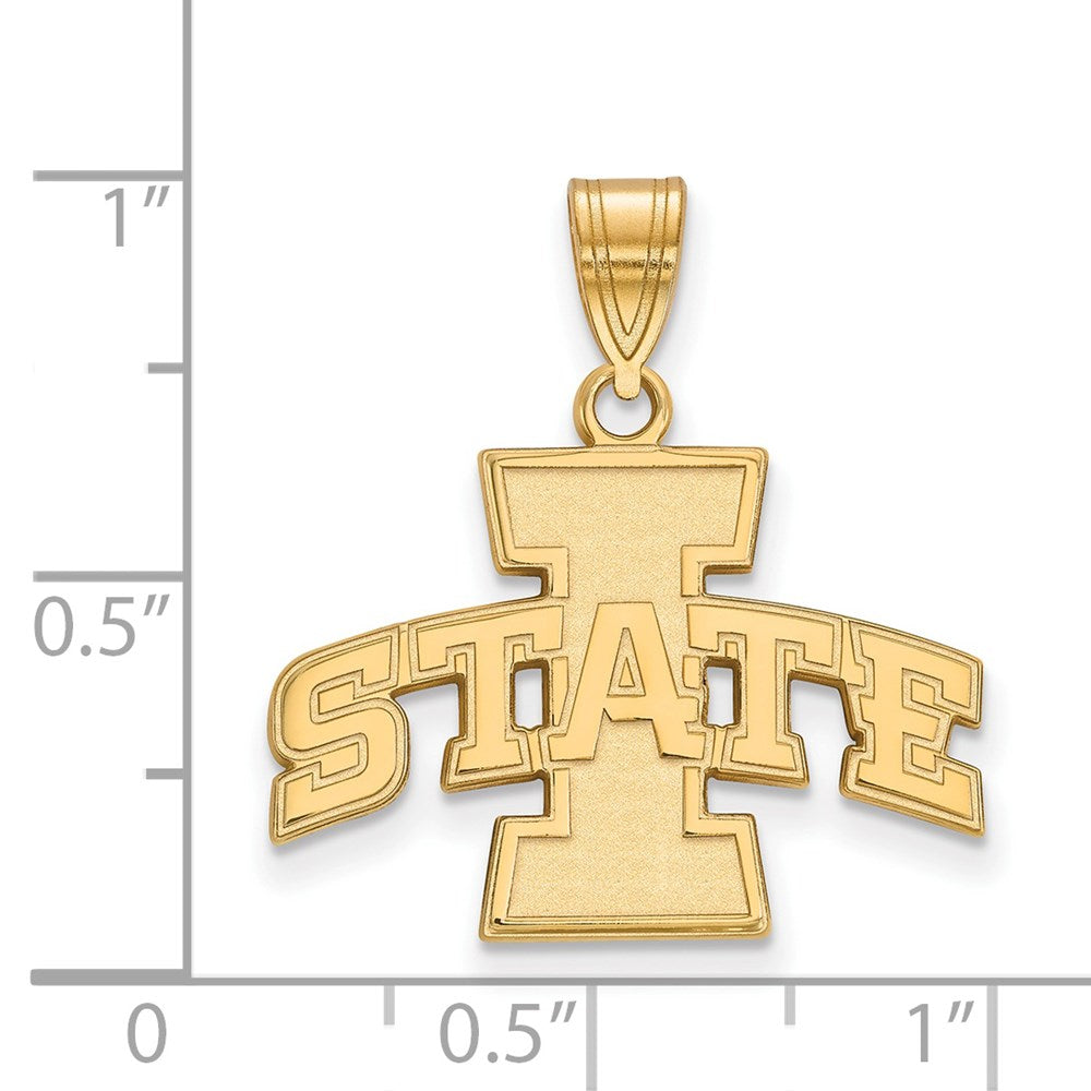 Sterling Silver Gold-plated LogoArt Iowa State University Medium Pendant