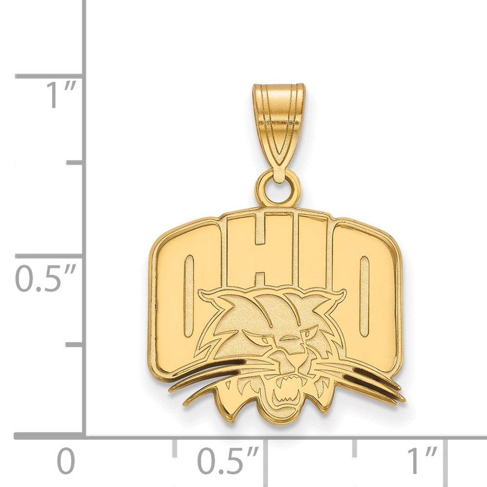 Sterling Silver Gold-plated LogoArt Ohio University Medium Pendant