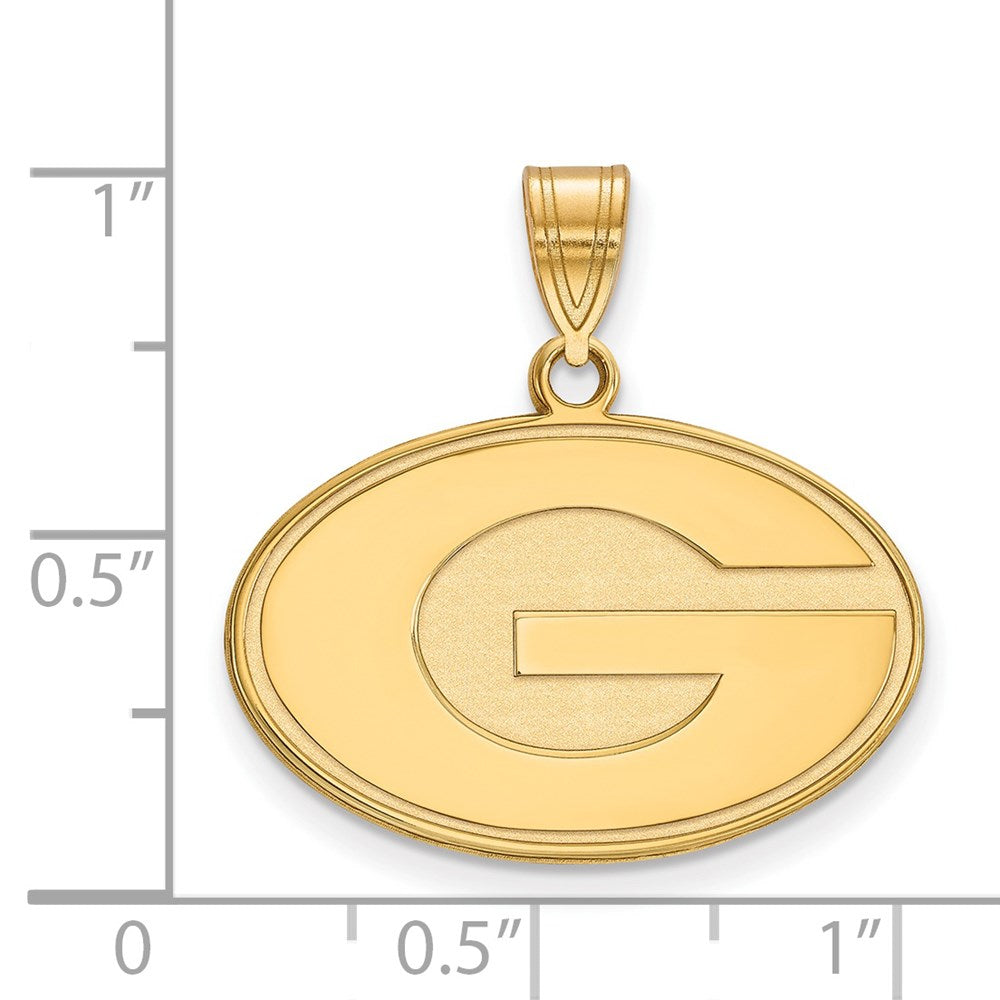 Sterling Silver Gold-plated LogoArt University of Georgia Letter G Medium Pendant