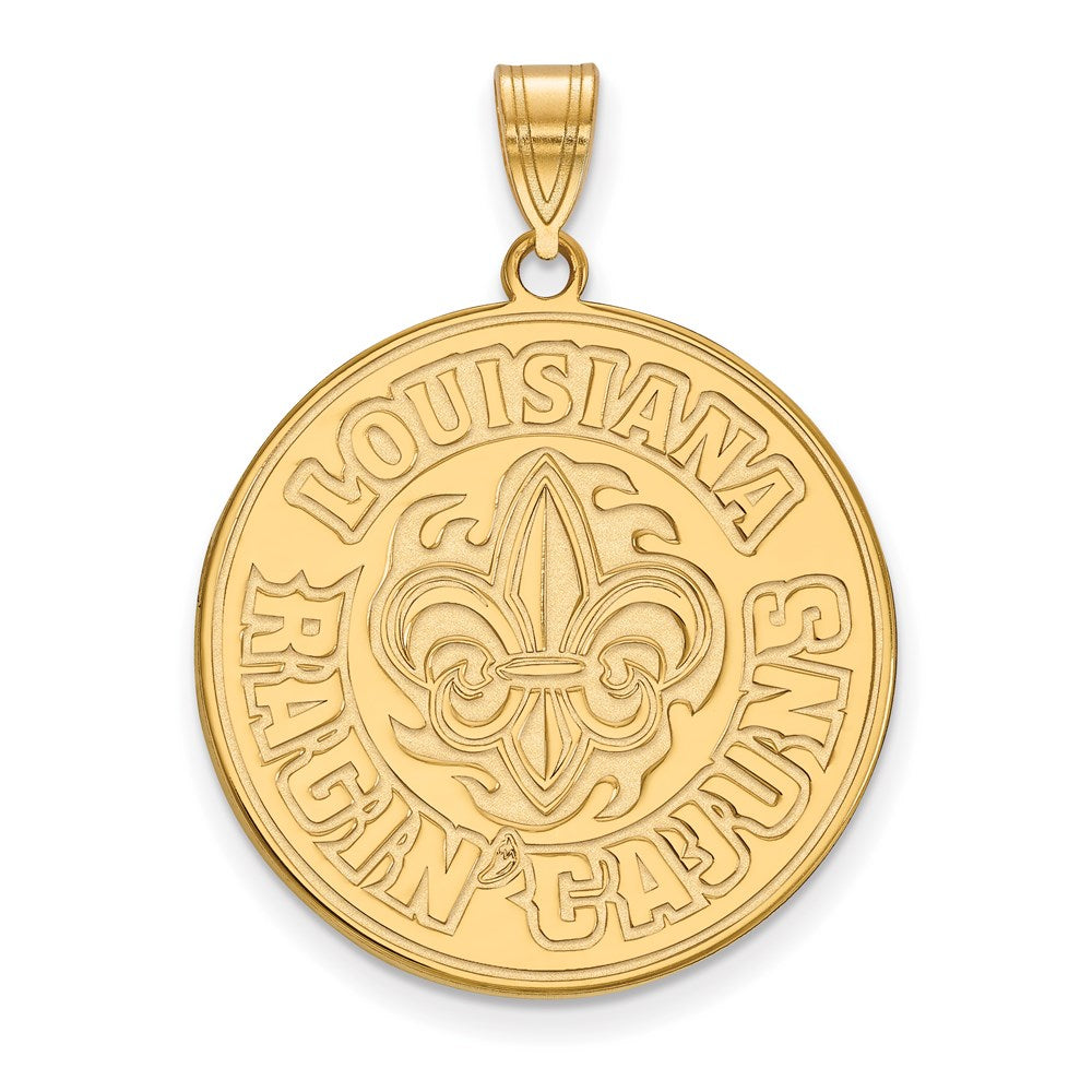 Sterling Silver Gold-plated LogoArt University of Louisiana at Lafayette Extra Large Pendant