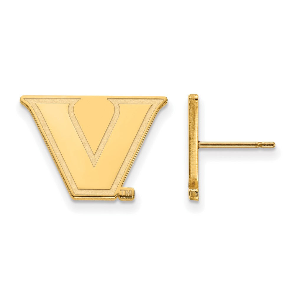 Sterling Silver w/GP LogoArt Vanderbilt University Small Post Earrings