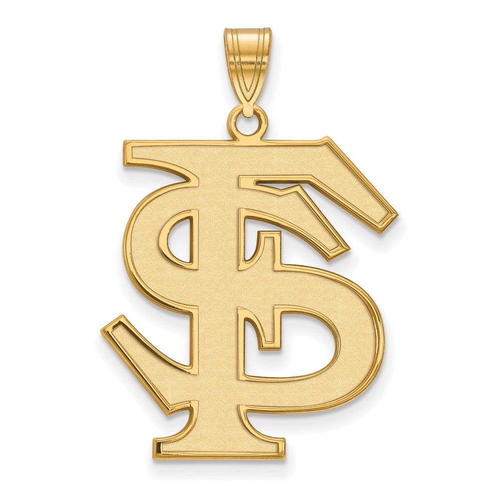 Sterling Silver Gold-plated LogoArt Florida State University F-S Extra Large Pendant