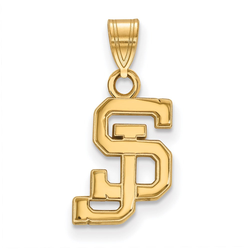Sterling Silver Gold plated San Jose State University S J Small Pendant