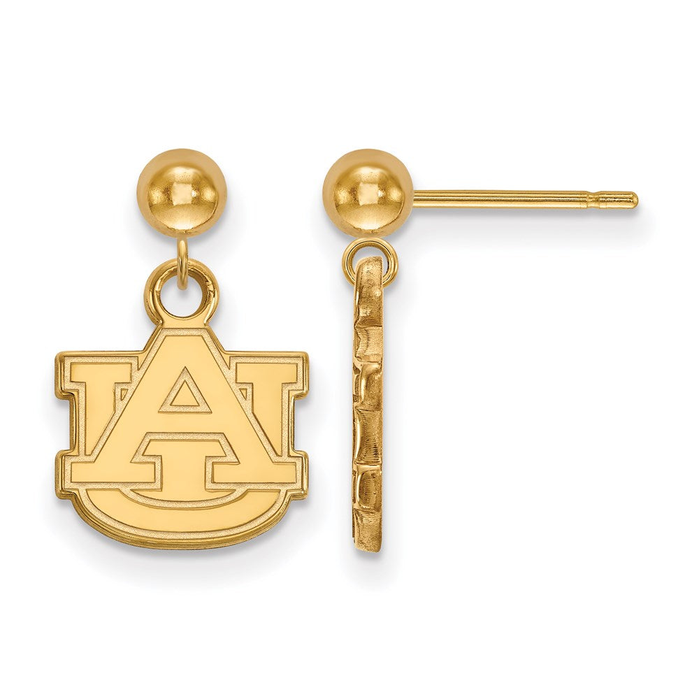 14k Gold Auburn University A-U Dangle Ball Post Earrings